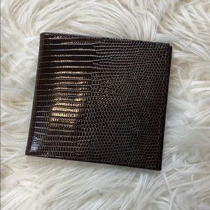 NWT - Dark Brown Java Lizard Skin Wallet
